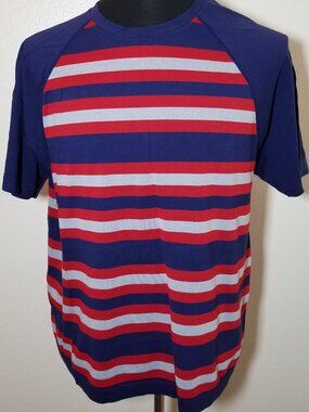 Aussiebum Mens Large Striped Short Sleeve Shirt Beach Travel Retro Vacation